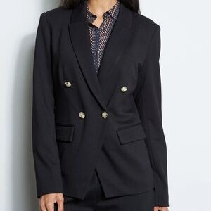 Tahari Elegant Black Knit Blazer Size 14